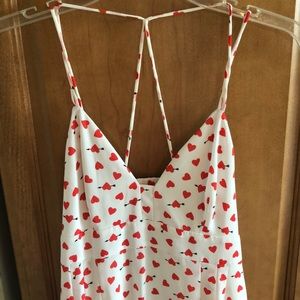 White Dress with Heart Print